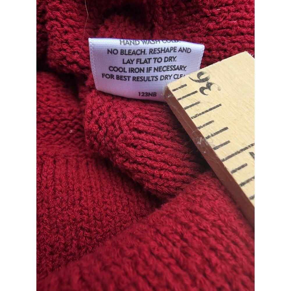 Eileen Fisher Red Full Zip Hoodie Sweater Jacket Cotton Blend Women's Medium - Picture 4 of 8